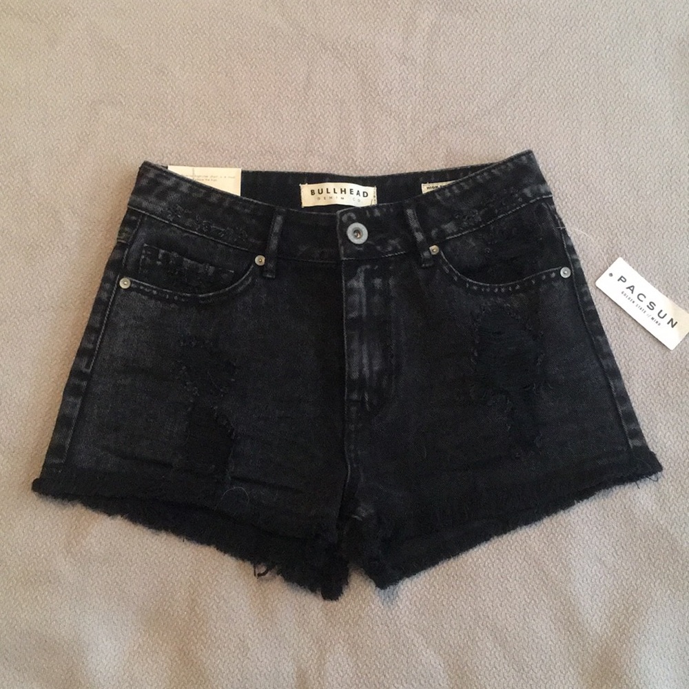 Bullhead black denim high waisted shorts